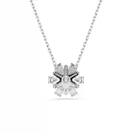 Resim Idyllia Kolye, Karışık kesimler, Kar tanesi, Beyaz, Rodyum kaplama