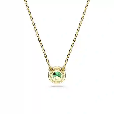 Resim Una Angelic Kolye, Yuvarlak kesim, Pavé, Yeşil, Altın rengi kaplama