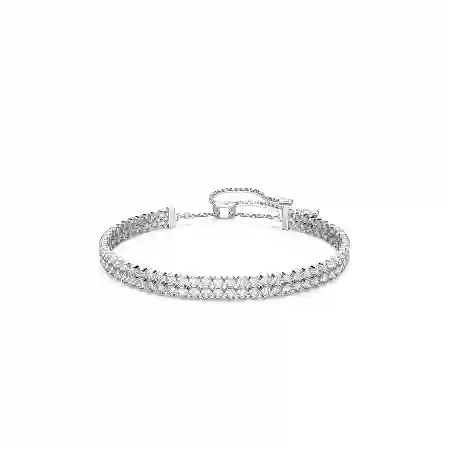 Resim Subtle Tennis bileklik, Yuvarlak kesim, Beyaz, Rodyum kaplama