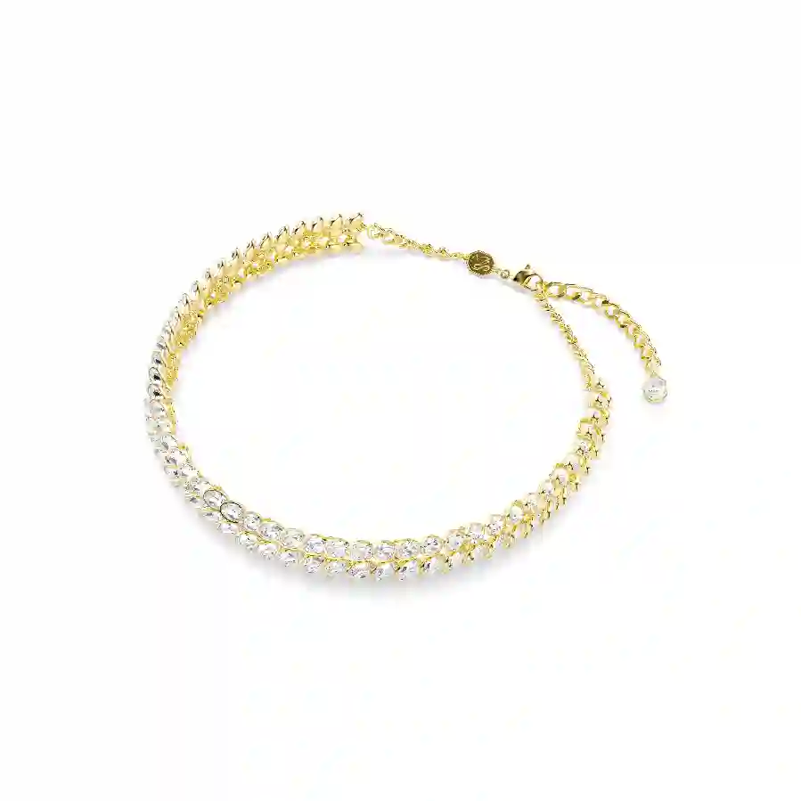 Resim Idyllia Gerdanlık, Oval kesim, Beyaz, Altın rengi kaplama