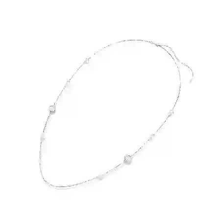 Resim Snake Dizi Kolye, Kristal inci, Karışık kesimler, Yılan Yılı, Beyaz, Rodyum kaplama