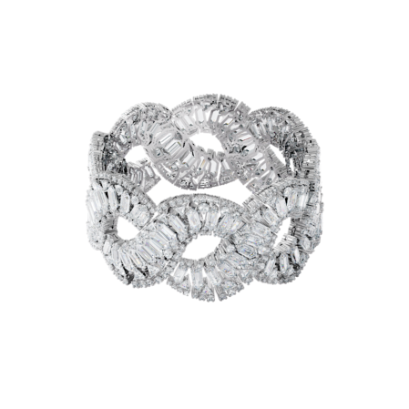 Resim Hyperbola Bileklik, Karışık kesimler, Infinity, Beyaz, Rodyum kaplama