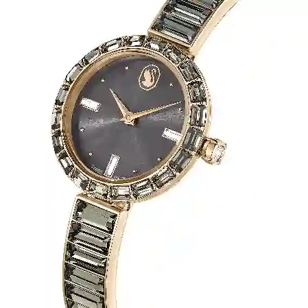 Resim Matrix Bangle Saat, İsviçre Üretimi, Kristal bileklik, Gri, Pembe altın rengi yüzey