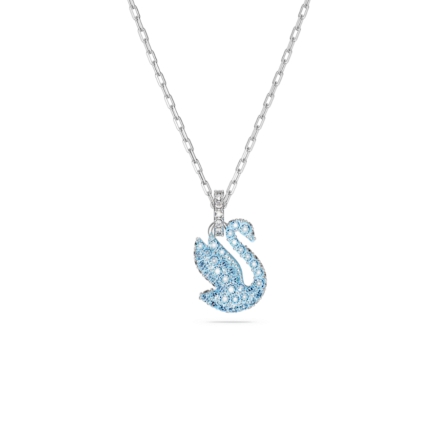 Resim Swarovski Iconic Swan Kolye, Kuğu, Küçük, Mavi, Rodyum kaplama