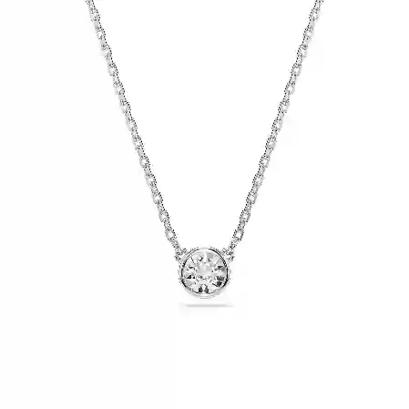 Resim Imber Kolye, Yuvarlak kesim, Beyaz, Rodyum kaplama