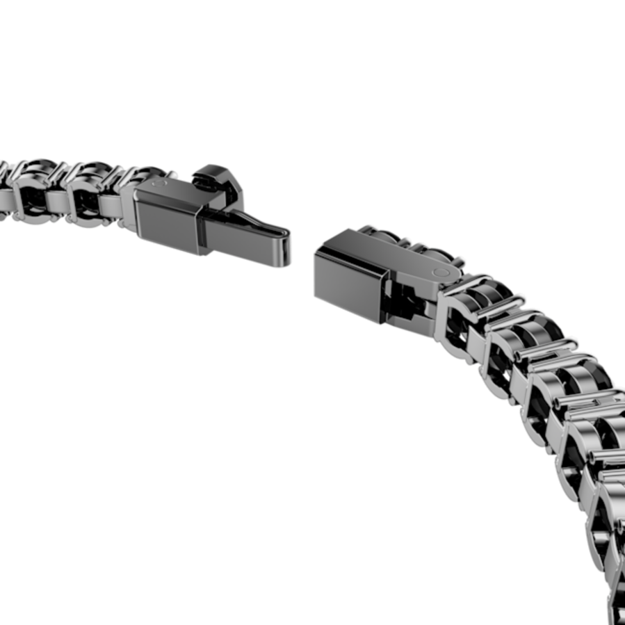 Resim Matrix Tennis bileklik, Yuvarlak kesim, Siyah, Rutenyum kaplama