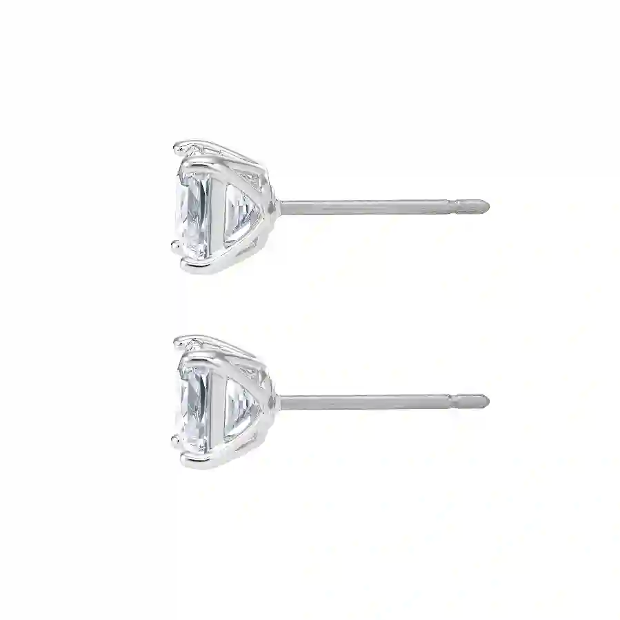 Resim Stilla Attract düğme Küpeler, Kare kesim, Beyaz, Rodyum kaplama