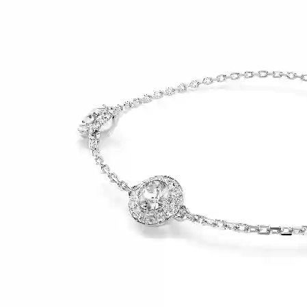 Resim Una Angelic Bileklik, Yuvarlak kesim, Çift taraflı motifler, Beyaz, Rodyum kaplama