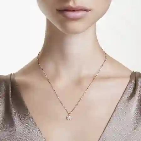 Resim Meteora Katlı Kolye, Beyaz, Pembe altın rengi kaplama