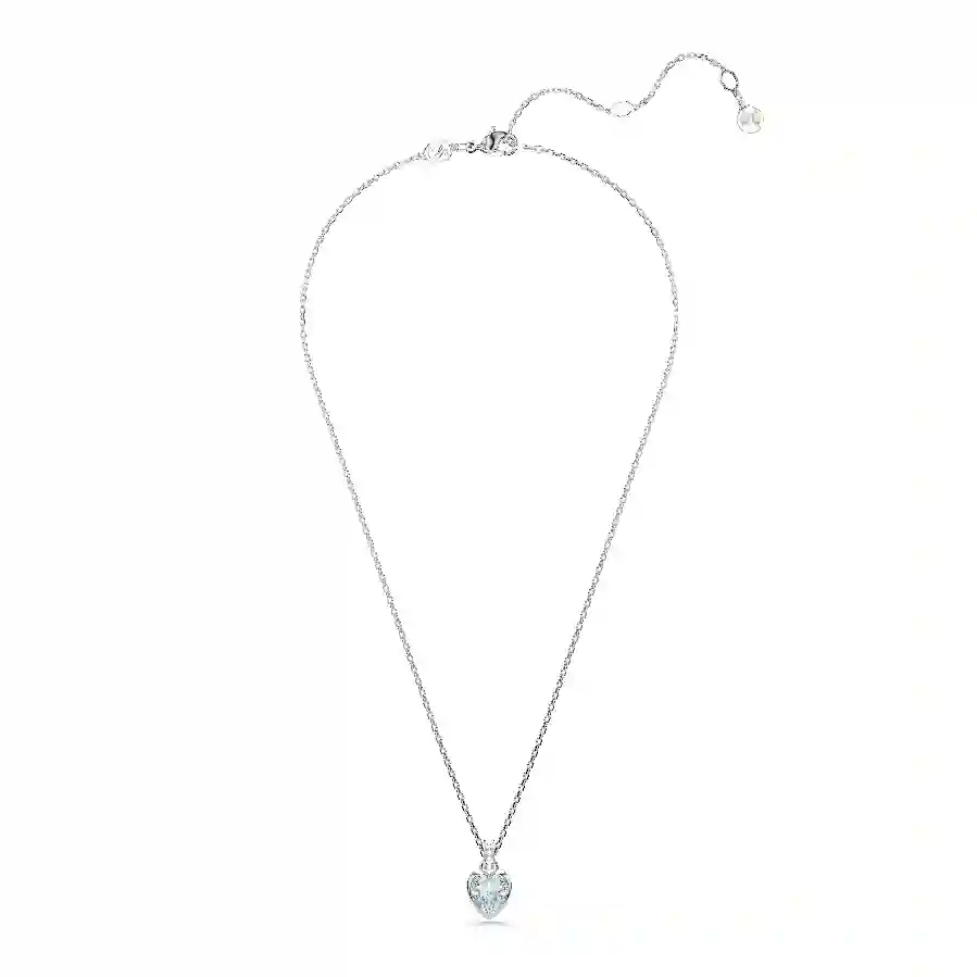 Resim Imber Kolye, Kalp kesim, Kalp, Mavi, Rodyum kaplama