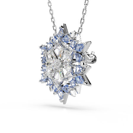 Resim Magic Kolye ve broş, Kar tanesi, Mavi, Rodyum kaplama