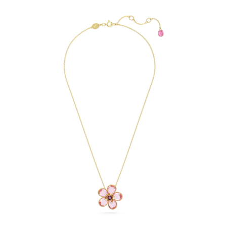 Resim Florere Kolye, Çiçek, Küçük, Pembe, Altın rengi kaplama