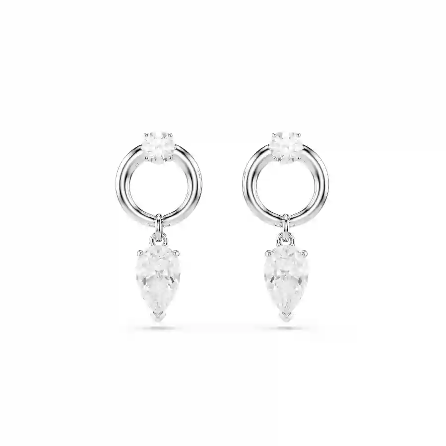 Resim Mesmera damla küpeler, Karışık kesimler, Beyaz, Rodyum kaplama