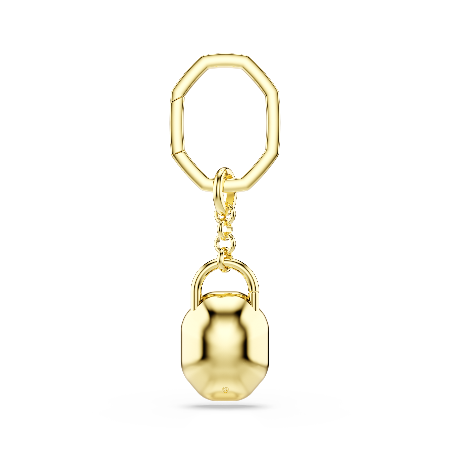 Resim Anahtarlık, Oval kesim, Beyaz, Altın rengi kaplama