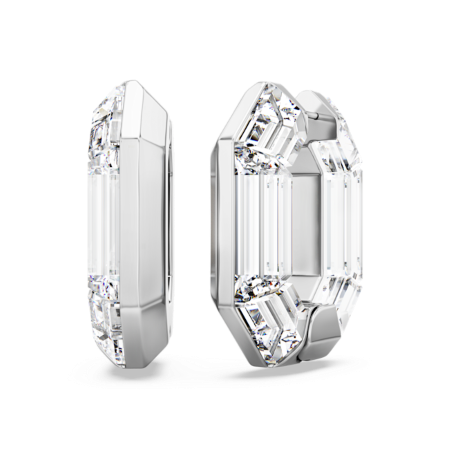 Resim Lucent halka küpeler, Sekizgen şekil, Küçük, Beyaz