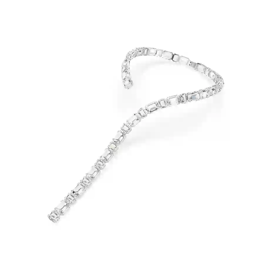 Resim Millenia Tennis kolye, Sekizgen kesim, Beyaz, Rodyum kaplama