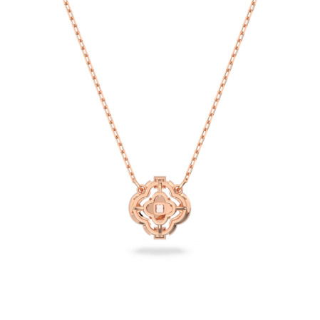 Resim Swarovski Sparkling Dance Kolye, Yonca, Beyaz, Pembe altın rengi kaplama