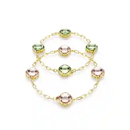 Resim Chroma Dizi Kolye, Sekizgen kesim, Çok renkli, Altın rengi kaplama