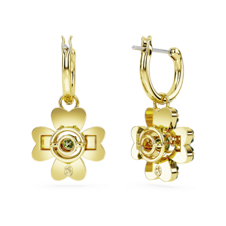 Resim Idyllia damla küpeler, Yonca, Yeşil, Altın rengi kaplama