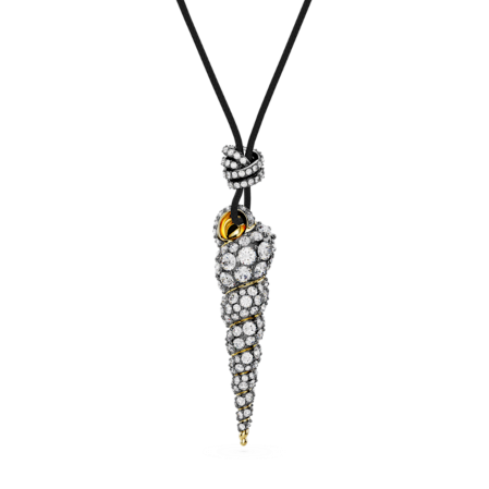 Resim Idyllia Kolye, Yuvarlak kesim, Deniz Kabuğu, Beyaz, Karışık metal yüzey