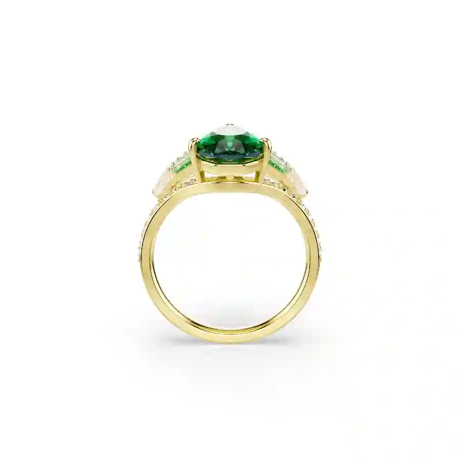 Resim Idyllia Yüzük, Karışık kesimler, Deniz Kabuğu, Yeşil, Altın rengi kaplama