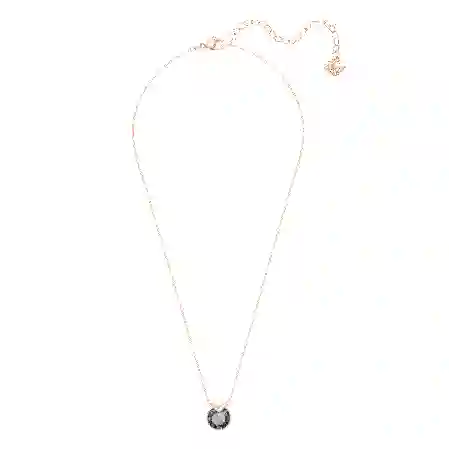 Resim Bella V Kolye, Yuvarlak kesim, Gri, Pembe altın rengi kaplama