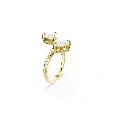 Resim Mesmera Attract Açık Yüzük, Kalp kesim, Pavé, Kalp, Beyaz, Altın rengi kaplama