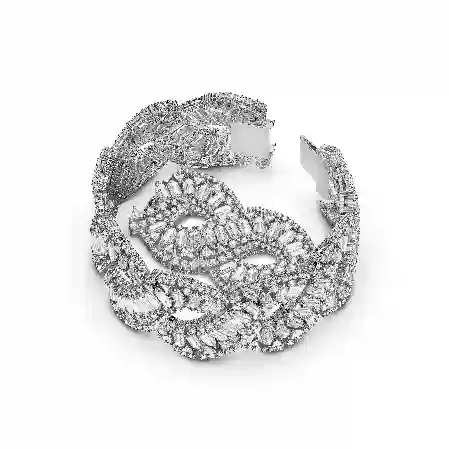 Resim Hyperbola Bileklik, Karışık kesimler, Infinity, Beyaz, Rodyum kaplama