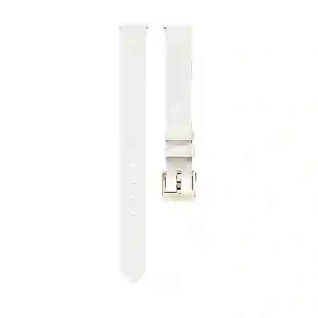 Resim Saat kordonu, 12mm. (0.47 inç) genişlik, Deri, Beyaz, Şampanya altın rengi yüzey