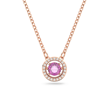 Resim Una Kolye Ucu, Yuvarlak kesim, Uzun, Mor, Pembe altın rengi kaplama