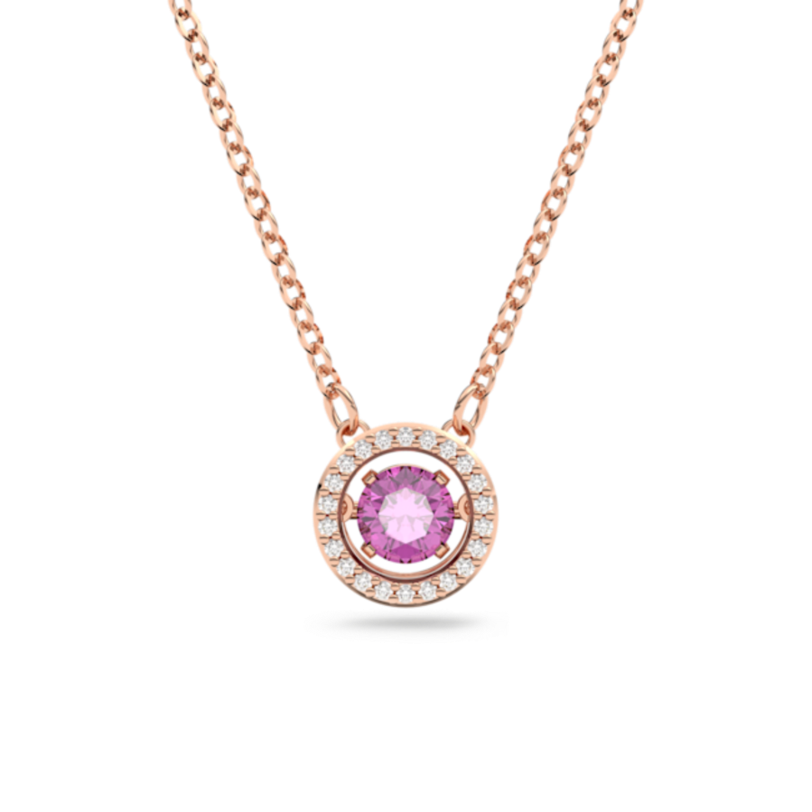 Resim Una Kolye Ucu, Yuvarlak kesim, Uzun, Mor, Pembe altın rengi kaplama