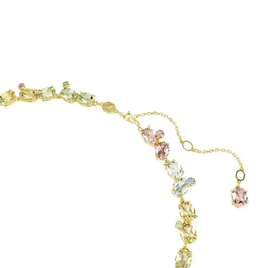 Resim Gema Tennis kolye, Karışık kesimler, Çok renkli, Altın rengi kaplama