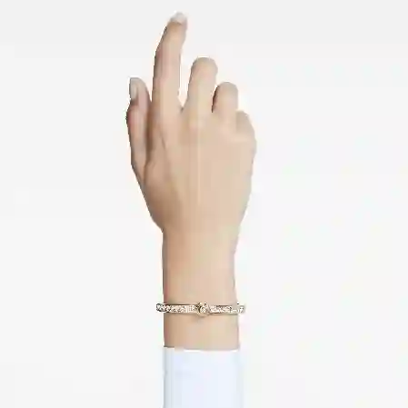 Resim Numina Bileklik, Yuvarlak kesim, Beyaz, Altın rengi kaplama