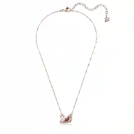 Resim Swan Kolye, Kuğu, Kırmızı, Pembe altın rengi kaplama