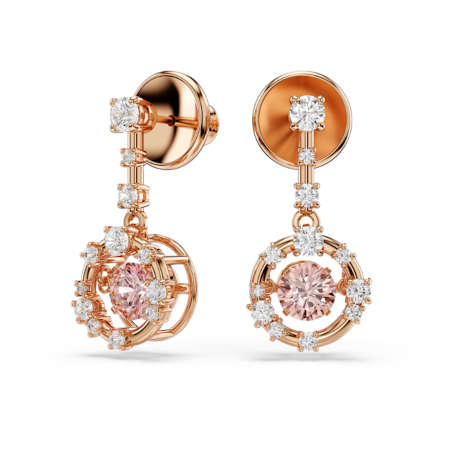 Resim Constella damla küpeler, Yuvarlak kesim, Dancing stone, Pembe, Pembe altın rengi kaplama