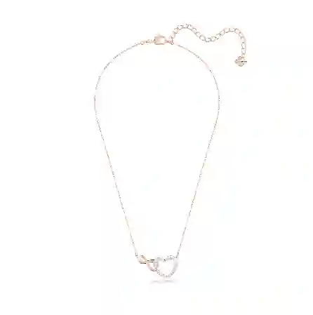 Resim Swarovski Infinity Kolye, Sonsuzluk ve kalp, Beyaz, Karışık metal yüzey