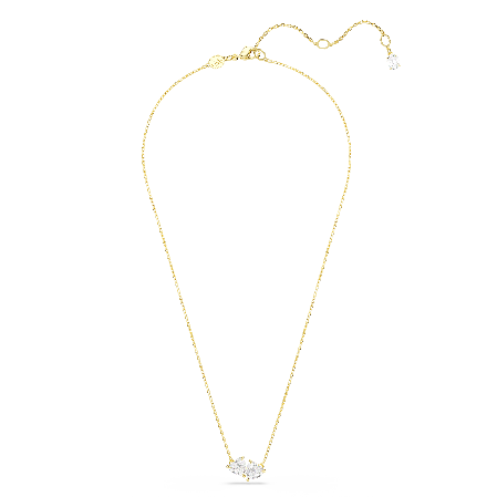 Resim Mesmera Attract Kolye, Kalp, Beyaz, Altın rengi kaplama