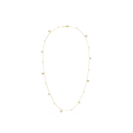 Resim Una Angelic Dizi Kolye, Kristal inci, Yuvarlak kesim, Beyaz, Altın rengi kaplama