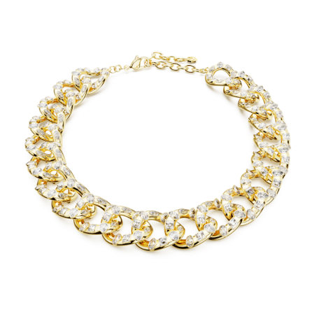 Resim Dextera Kolye, Çarpıcı, Karışık kesim, Büyük, Beyaz, Altın rengi kaplama