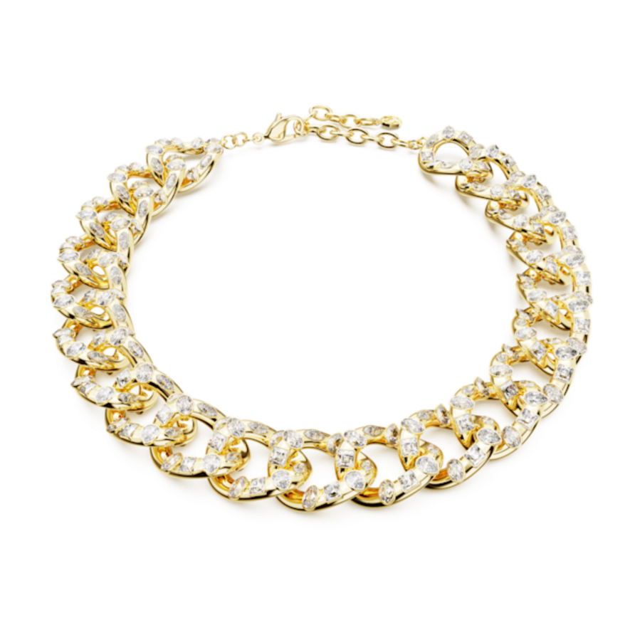 Resim Dextera Kolye, Çarpıcı, Karışık kesim, Büyük, Beyaz, Altın rengi kaplama