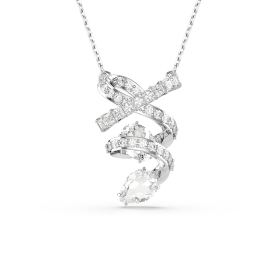 Resim Hyperbola Kolye, Karışık kesimler, Beyaz, Rodyum kaplama