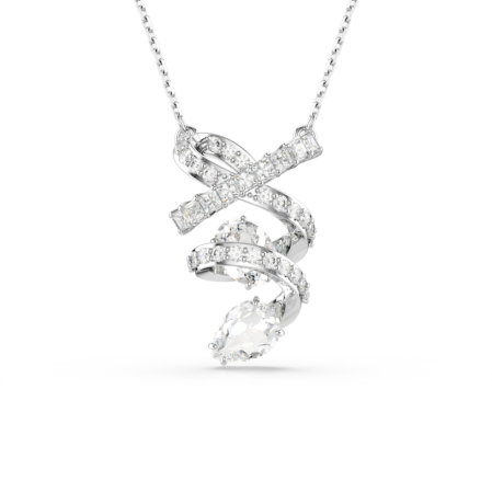 Resim Hyperbola Kolye, Karışık kesimler, Beyaz, Rodyum kaplama