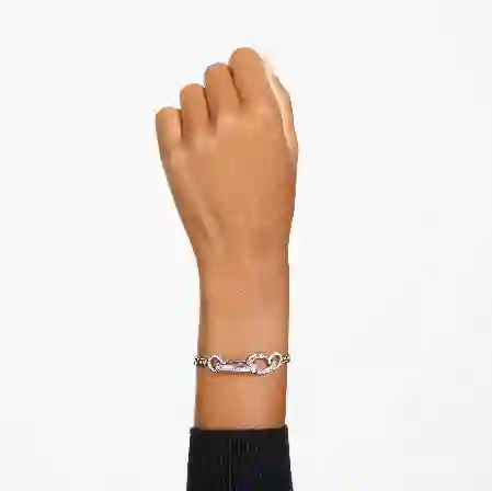 Resim Dextera Bileklik, Pavé, Karışık bağlantılar, Beyaz, Rodyum kaplama