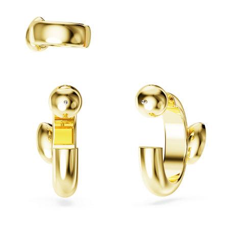 Resim Imber Kelepçeli halka küpeler, Set (3), Armut kesim, Beyaz, Altın rengi kaplama