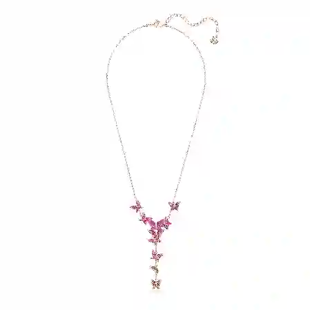 Resim Idyllia Lilia Y-Kolye, Kelebek, Pembe, Pembe altın rengi kaplama