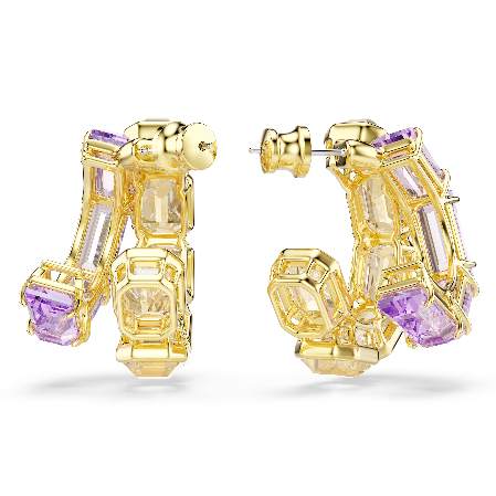 Resim Millenia halka küpeler, Karışık kesimler, Çok renkli, Altın rengi kaplama