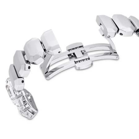 Resim Saat, Sekizgen kesim bileklik, Beyaz, Paslanmaz çelik