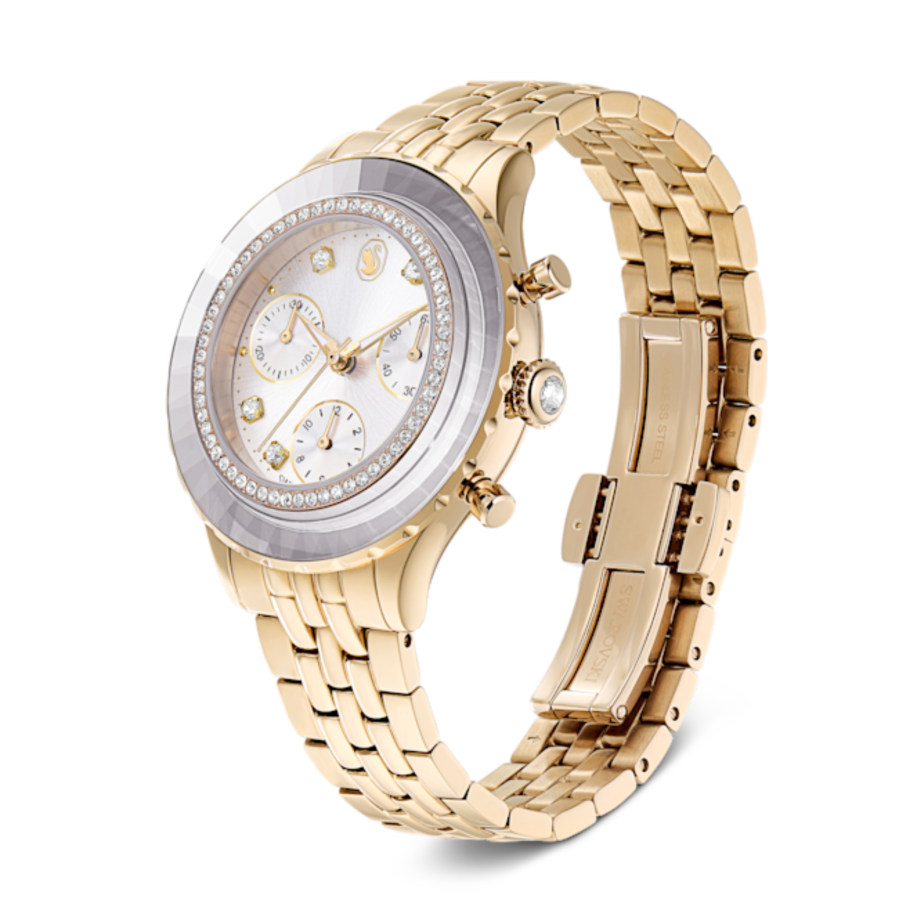 Resim Octea chrono Saat, İsviçre Üretimi, Metal bileklik, Altın Rengi, Şampanya altın rengi yüzey