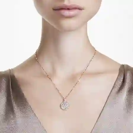 Resim Meteora Katlı Kolye, Beyaz, Pembe altın rengi kaplama