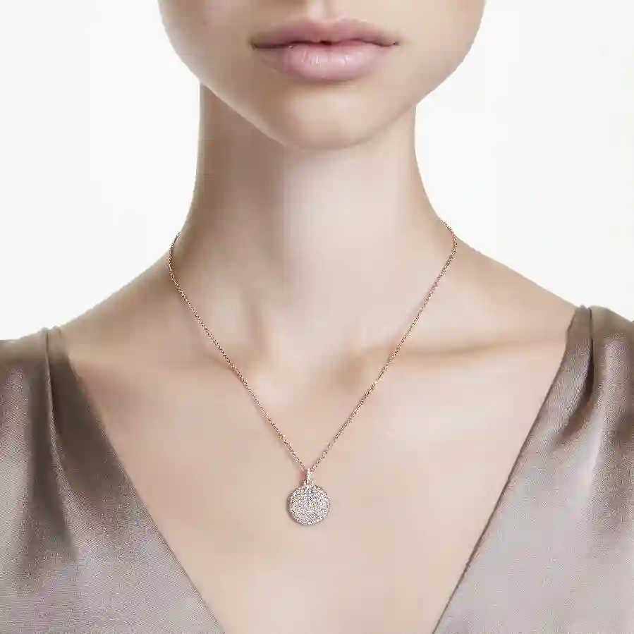 Resim Meteora Katlı Kolye, Beyaz, Pembe altın rengi kaplama